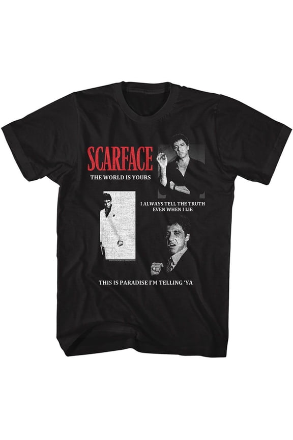 Scarface Collage Black Adult T-Shirt