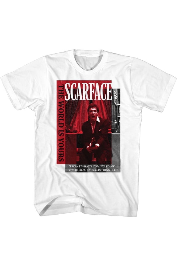 Scarface Scarlet Box Overlay White T-Shirt
