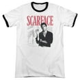 thumbnail image 1 of Scarface Stairway Adult Ringer T-Shirt White Black, 1 of 1