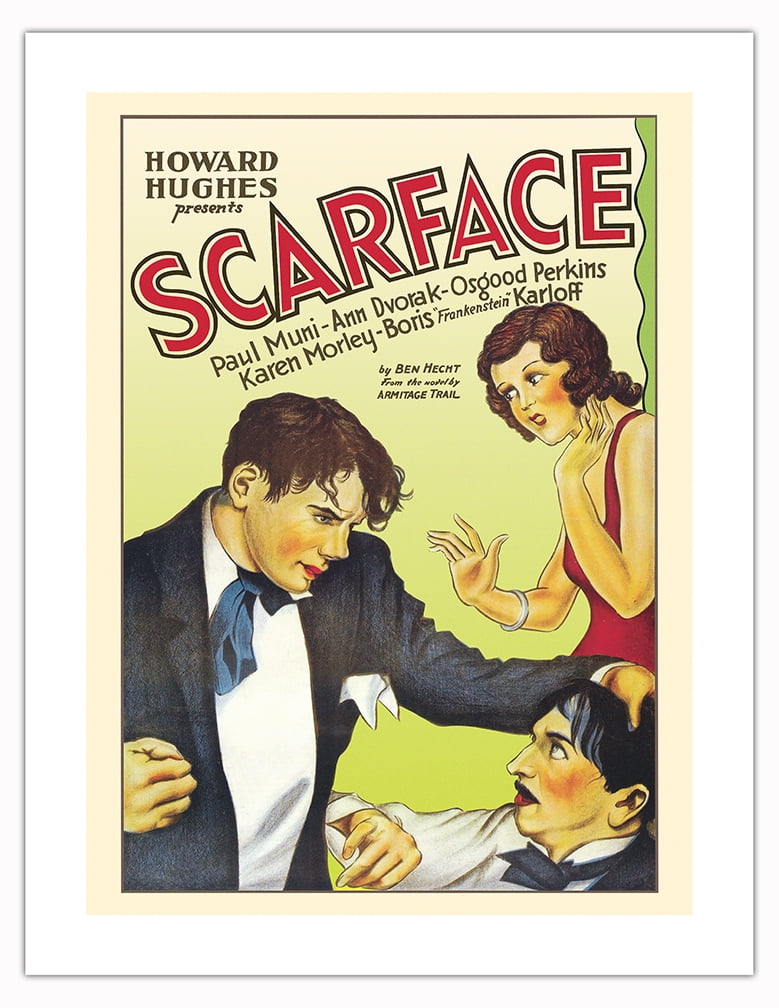 Scarface Starring Paul Muni Boris Karloff Vintage Film Movie