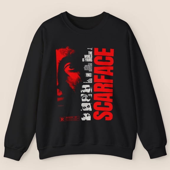 Scarface Sweatshirt, Tony Montana Vintage Movie Poster Crewneck