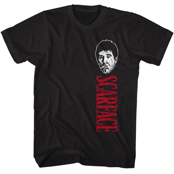 Scarface Tall Left Black Adult T-Shirt
