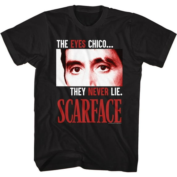 Scarface The Eyes Never Lie Black Adult T-Shirt