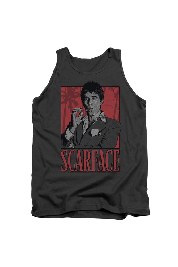 Scarface Tony Adult Tank Top Charcoal
