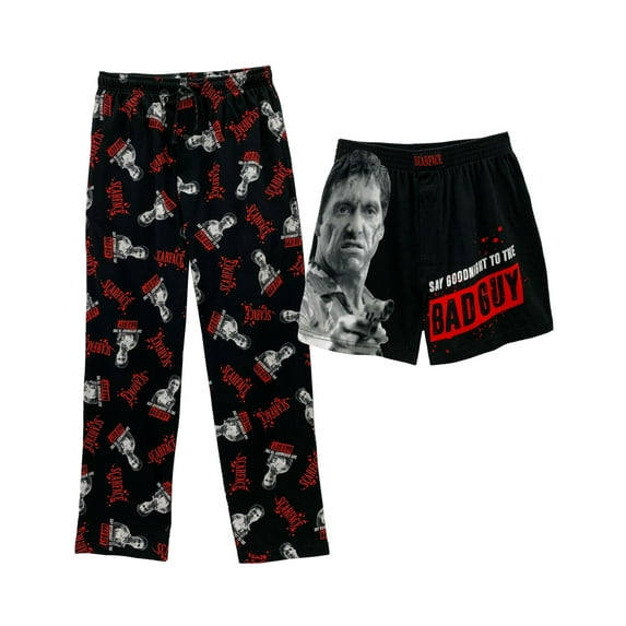Scarface Tony Montana Mens Pants & Shorts Set Male, Black/Red, Size: M, Prestigez