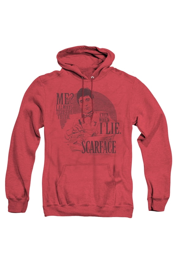 Scarface Truth Adult Heather Hoodie Sweatshirt Red
