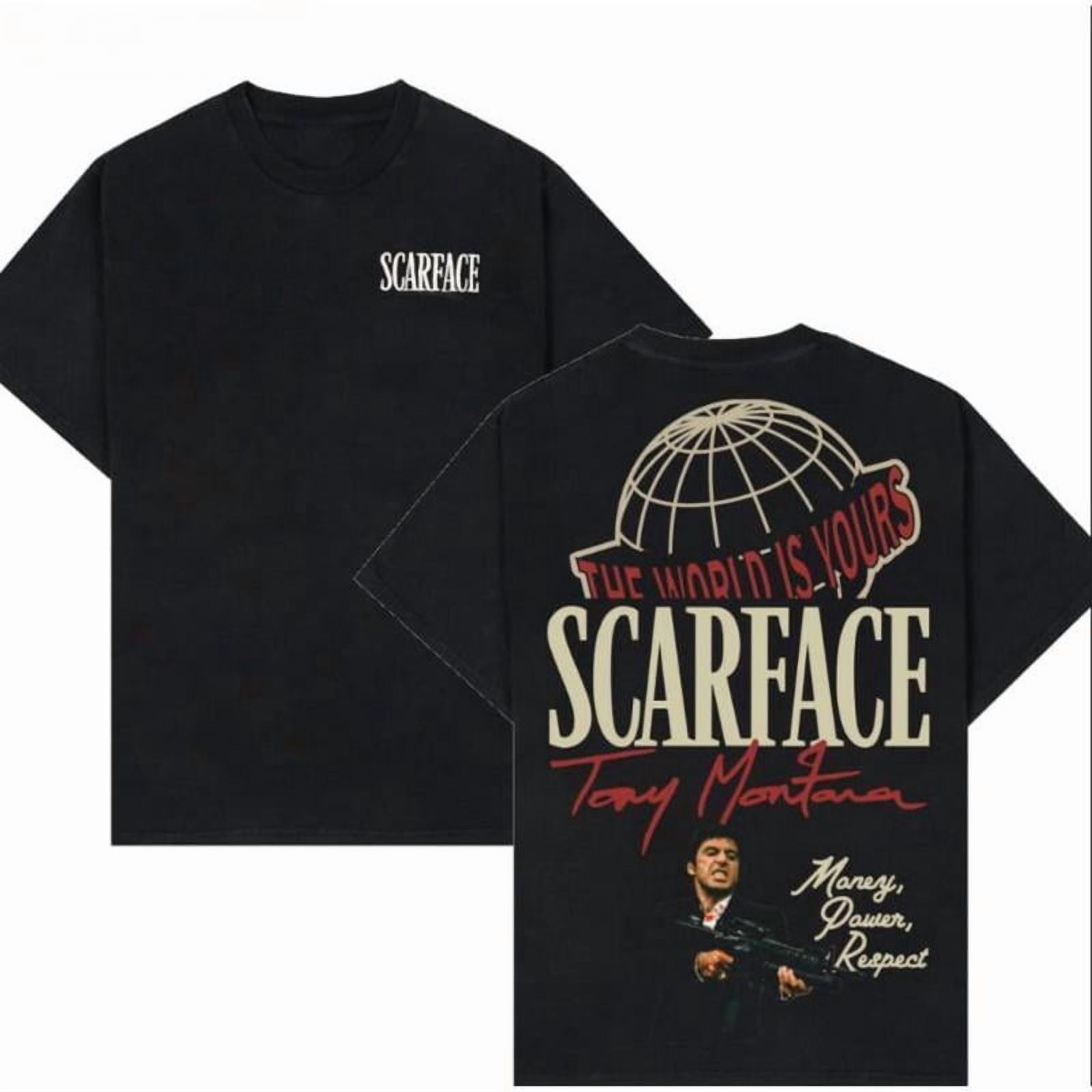 Scarface Two Sides Graphic Tee - The World is Yours Design with Tony ...