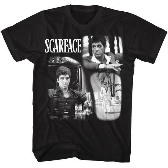 Scarface World Is Yours Collage 2 Black Adult T-Shirt