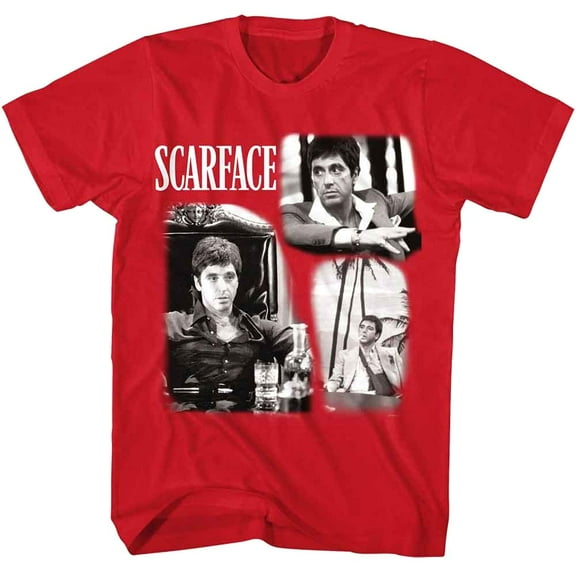 Scarface Triple Tony Montana Men's T Shirt (Red, AdultM)