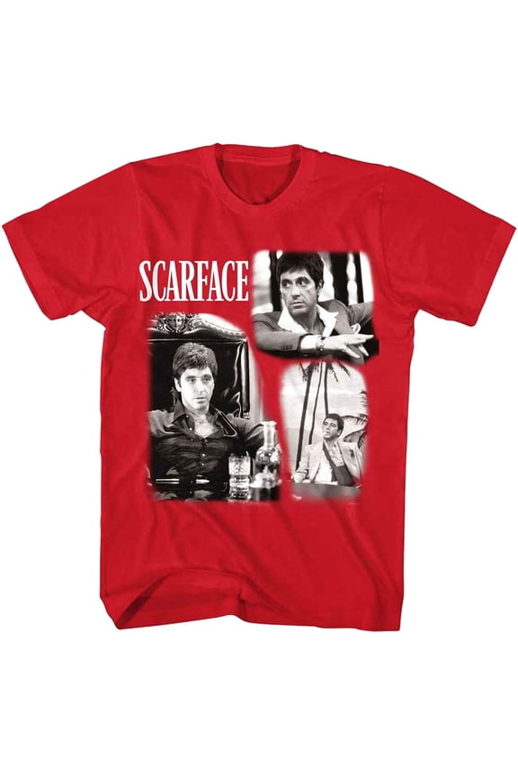 Scarface Triple Tony Montana Men's T Shirt (Red, AdultXL)