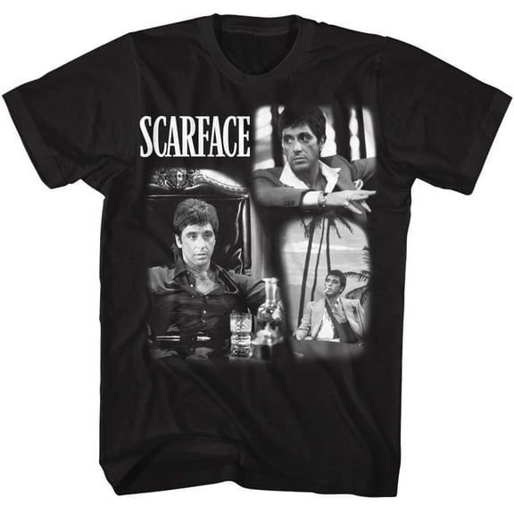 Scarface World Is Yours Collage Black Adult T-Shirt Xl