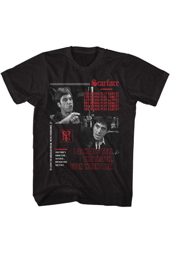 Scarface You Wanna Play Games Black T-Shirt