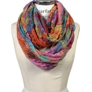 Scarfand Bandanas Infinity Scarf Crinkled Texture Polyester Pink-Orange