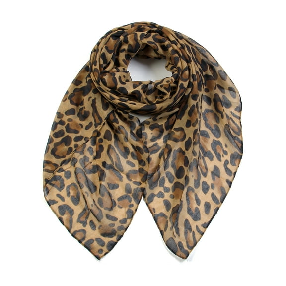 Scarfand Women's Lightweight Leopard Print Fashion Scarf, Brown