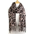 thumbnail image 1 of Scarfand's Lightweight Metallic Leopard Print Scarf Wrap Shawl (Tan), 1 of 4