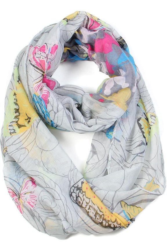 Scarfand's Romantic Rose Prints & Floral Patterns Lightweight Infinity Fashion Scarves Wraps
