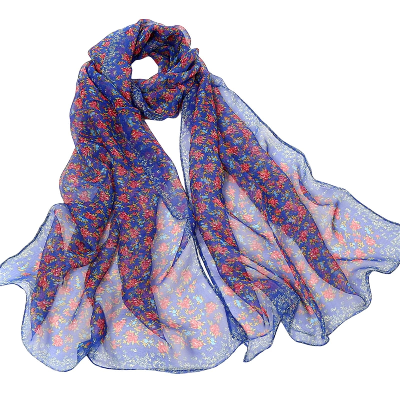 Scarfs For Women Lightweight Print Floral Pattern Scarf Shawl Fashion Scarves Sunscreen Shawls And Wraps For Spring Extra Long Scarf Comfiest Scarf Chiffon Scarf Women Cute Silk Head Scarf Short Walma...