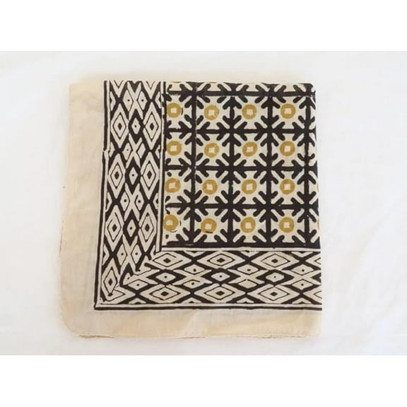 Scarfs Pure Cotton Hand Block Printed Blue Bandanas For Women Gift Small Indian Design 21 inch Size Hairband Chest Cover Handmade Bandana