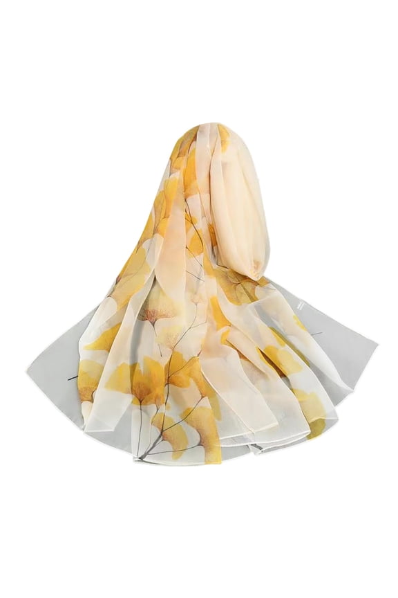 Scarfs for Women BWASD Casual Lightweight Soft Summer Sunscreen Scarf Floral Printing Long Beach Shawl Bandana Neckerchief for Spring Summer Fashion Beige