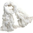 thumbnail image 1 of Scarfs for Women Lightweight Scarves Elegant Solid Color Sheer Scarfs Shawls Wraps Scarves Women Thin Beach Chiffon Shawl Long Wrap Soft Lady Scarf White One Size, 1 of 2