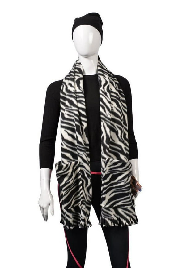 Scarfs for Men, Winter Scarf, Fall Scarf with Warm Cozy Fleece Pocket and Hat Set by KC Caps