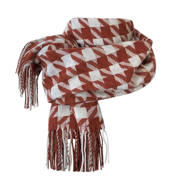 Plaid Scarf for Women Thick Warm Long Shawl Long Scarves Knit Wraps Cold Weather Winter