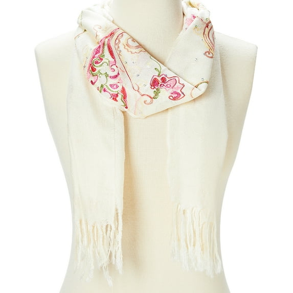 Scarfs for Women Floral Fashion Scarves Embroidered Evening Party Scarf Long Neck Wraps for Ladies Gifts Online by Oussum