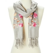 Scarfs for Women Floral Scarves Embroidered Long Fashion Evening Scarf Long Neck Wraps for Ladies Gifts Online by Oussum