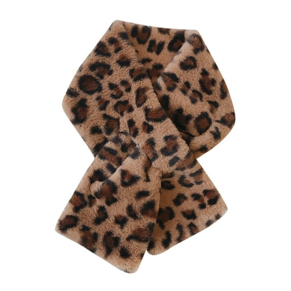 Scarfs for Women Leopard Fuzzy Scarf Thick Warm Long Scarves Fleece Lined Large Scarves Women's Fashion Scarves Brown One size