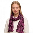 thumbnail image 1 of Scarfs for Women - Lightweight Hot Pink Crinkle Polyester Scarf - Elegant Textured Print Scarf for Casual Outfits, 1 of 4