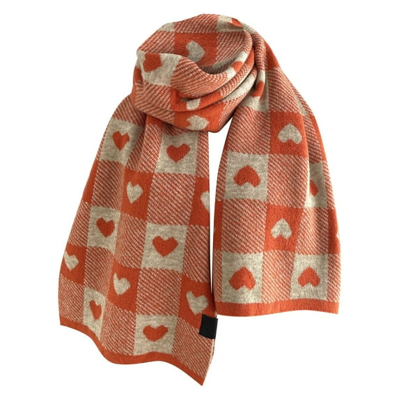 Scarfs for Women Plaid Scarf Thick Warm Cold Weather Fleece Lined Long Scarves Large Scarves Knit Wraps Fall Scarves B One Size
