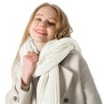 thumbnail image 1 of Scarfs for Women Warm Shawl Wraps Wool Knitted Gifts for Mom Men's Scarves Winter Fashion Mens Scarf White, 1 of 2