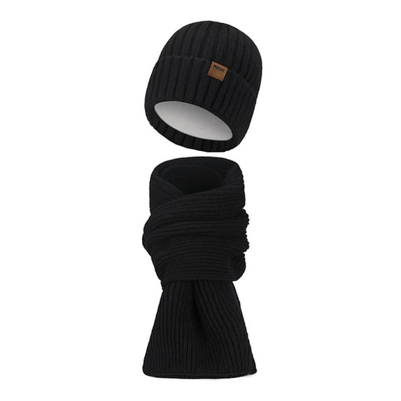 Scarfs for Women Winter Scarf Men's And Women's Winter Plus Velvet Knitted Scarf Set Knitted Scarf Two Piece Set