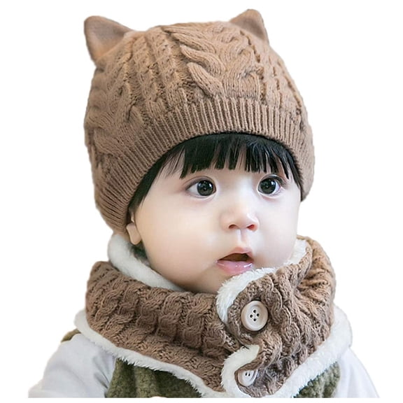 Scarfs for Women Winter Scarf for Women Baby Toddler Boy Girl Knitted Children's Lovely Soft Hat Scarf Two Piece Set