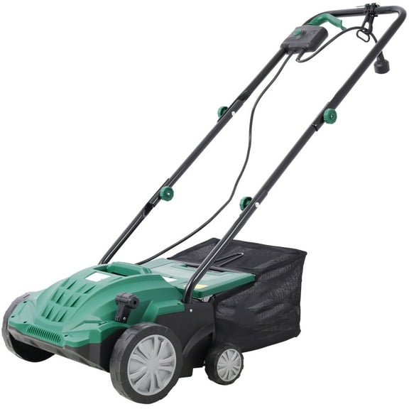 Scarifier 2-in-1,Electric Dethatcher Scarifier With Removable Collection Bag,Lawn Scarifier,Electric Lawn Dethatcher for Home Garden,Lawn Dethatcher