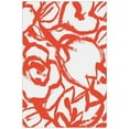 thumbnail image 1 of "Scarlet Blooms II" Red Brush Floral Frameless Free Floating Reverse Printed Tempered Glass Wall Art, 1 of 11