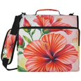 thumbnail image 1 of Scarlet Hibiscus Printed Zipper Binder with Handle&Shoulder Strap 2 inch 3 Ring 500+300 Sheet Capacity File Folder Organizer, 1 of 8