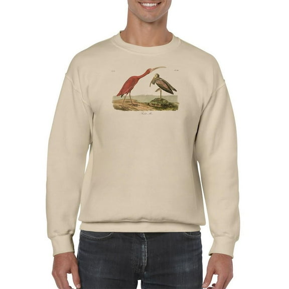 Scarlet Ibis Sweatshirt Men -John James Audubon Designs, Male XX-Large