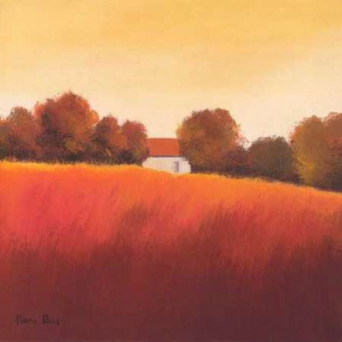 Scarlet Landscape IV Canvas Art - Hans Paus (24 x 24)