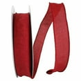 thumbnail image 1 of Scarlet Linen Wired Ribbon, 1 of 1