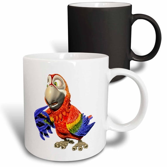 Scarlet Macaw Cartoon Parrot Humble 11oz Magic Transforming Mug mug-282370-3