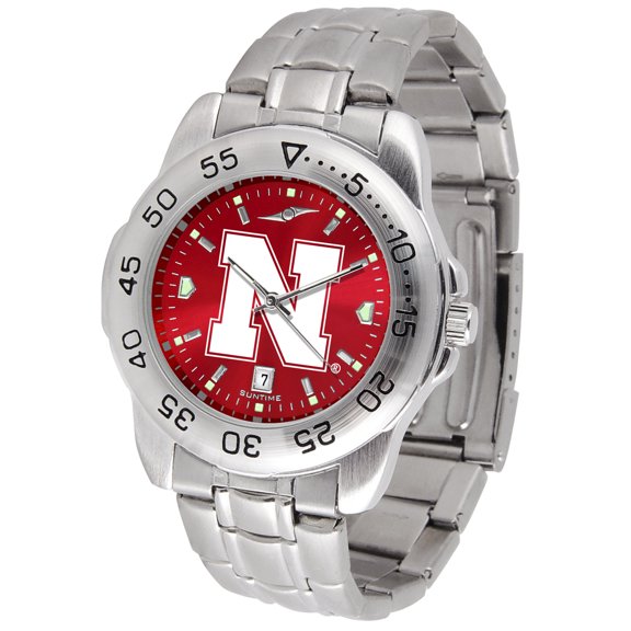 Scarlet Nebraska Huskers Sport Steel AnoChrome Watch