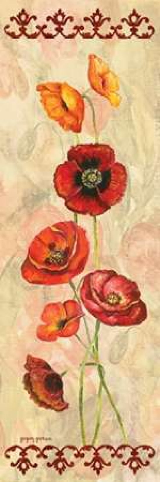 Scarlet Poppies I Canvas Art - Gregory Gorham (8 x 24)
