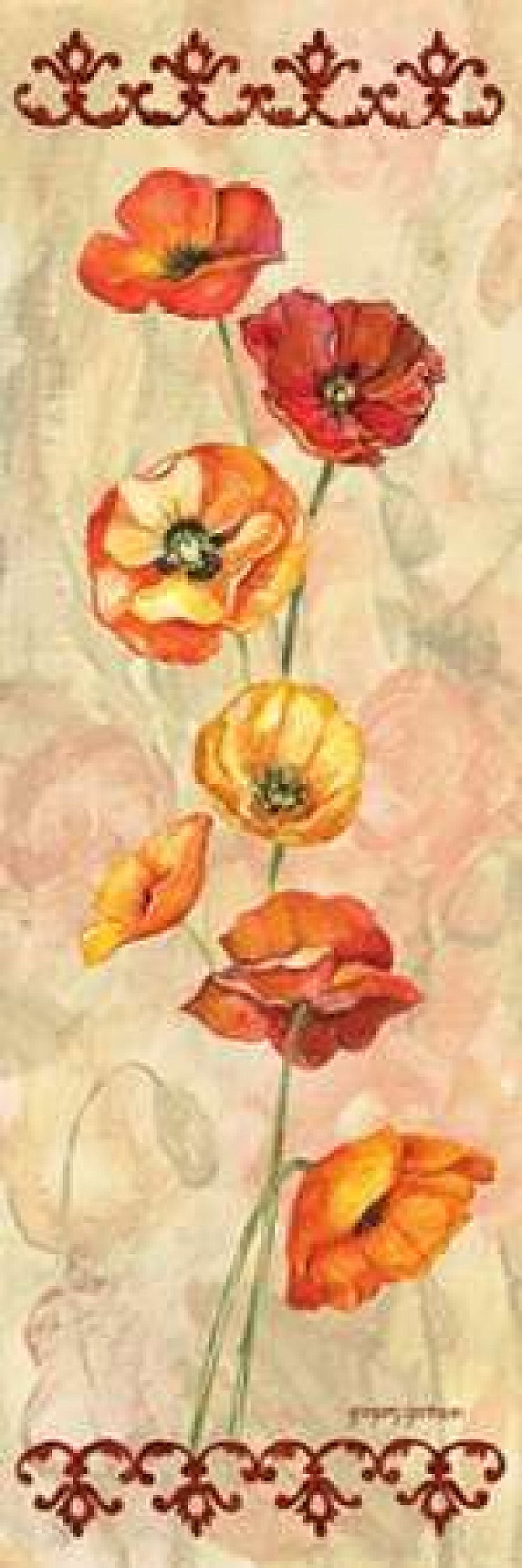 Scarlet Poppies II Canvas Art - Gregory Gorham (8 x 24)
