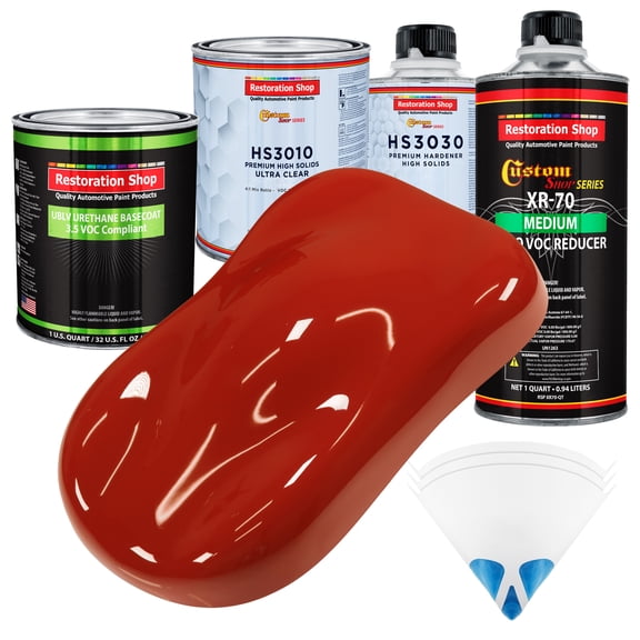 Scarlet Red Premium Quart Kit Low VOC URETHANE BASECOAT Car Auto Body Paint Kit