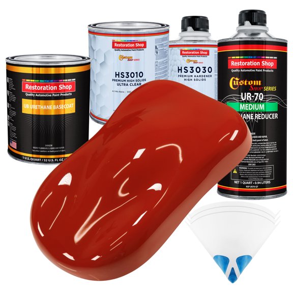 Scarlet Red Premium Quart URETHANE BASECOAT CLEARCOAT Car Auto Body Paint Kit