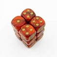thumbnail image 1 of Scarlet Scarab Dice with Gold Pips D6 16mm (5/8in) Pack of 12 Chessex, 1 of 3