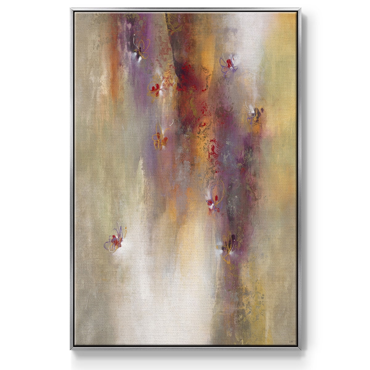 Scarlet Summer Framed Premium Gallery Wrapped Canvas - Ready to Hang - 25 x 37 - Silver Floating Frame
