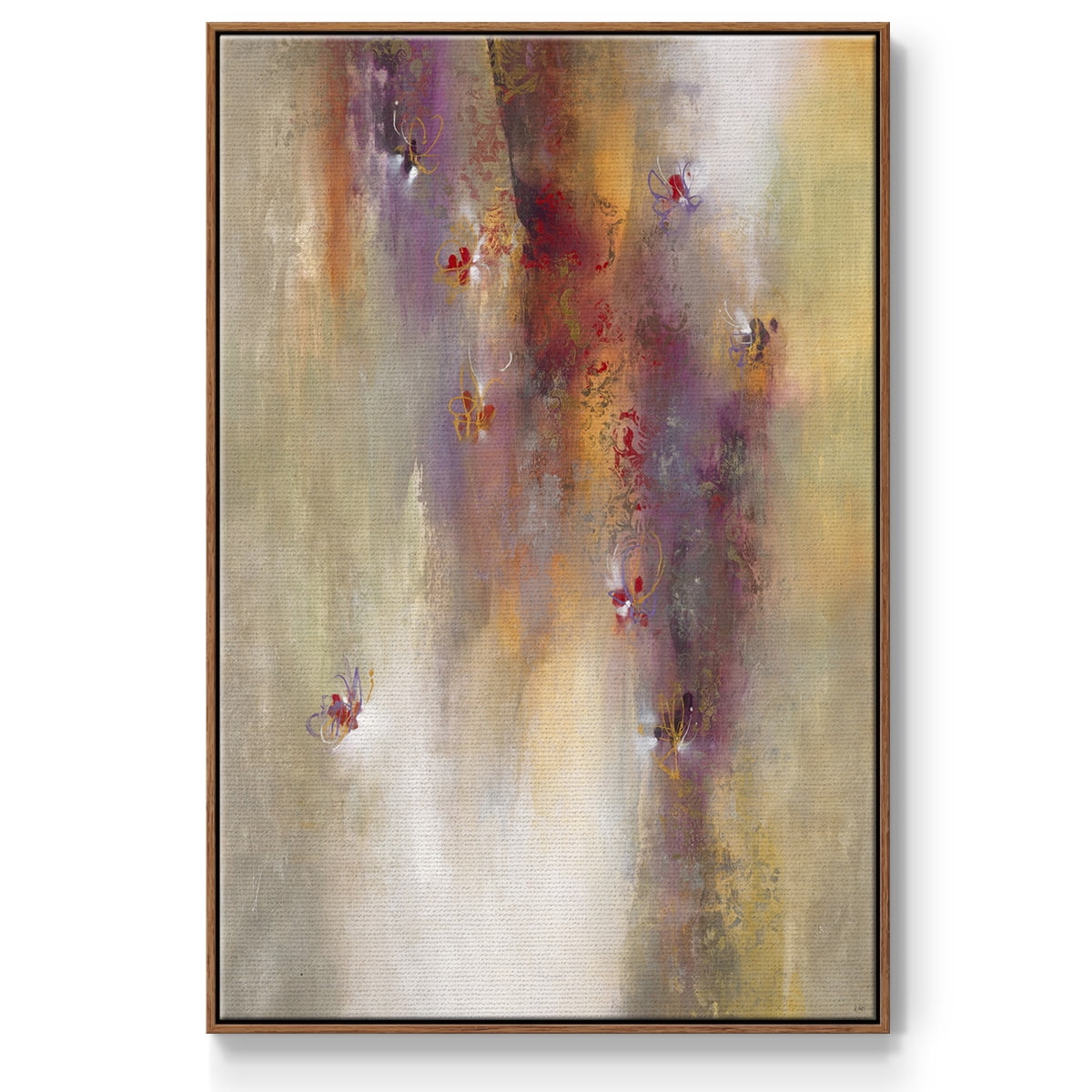 Scarlet Summer Framed Premium Gallery Wrapped Canvas - Ready to Hang - 27 x 41 - Walnut Floating Frame