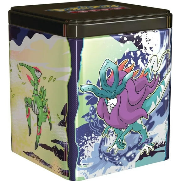 Scarlet & Violet 2025 Paradox Pokemon Stacking Tin (3 Booster Packs & 2 Sticker Sheets)